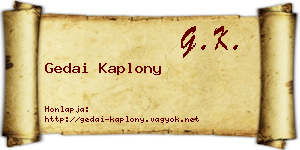Gedai Kaplony névjegykártya